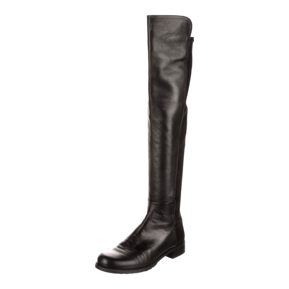Stuart Weitzman 5050 | Black Nappa Leather Over-The-Knee Boots | Black |  Size 6 - Picture 2 of 6